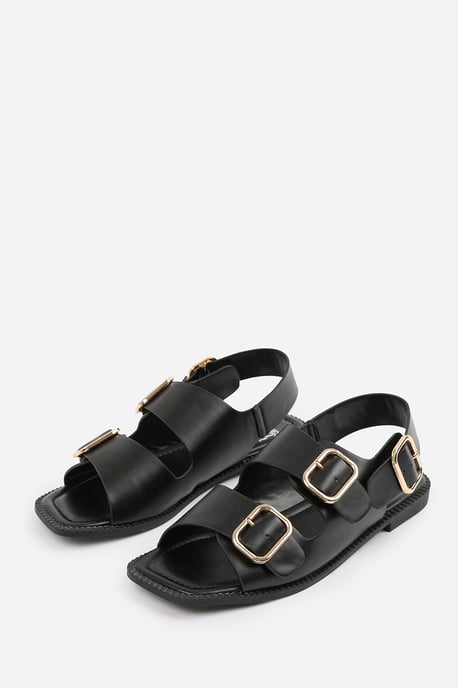 Wheres That From Womens 'Alora' Flatform Sandal With Multi Buckles Strap Detail