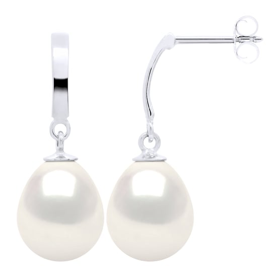 Oorbellen in Wit Goud 375 en Echte Gecultiveerde Zoetwaterparels Parel 10-11 mm - Image 1