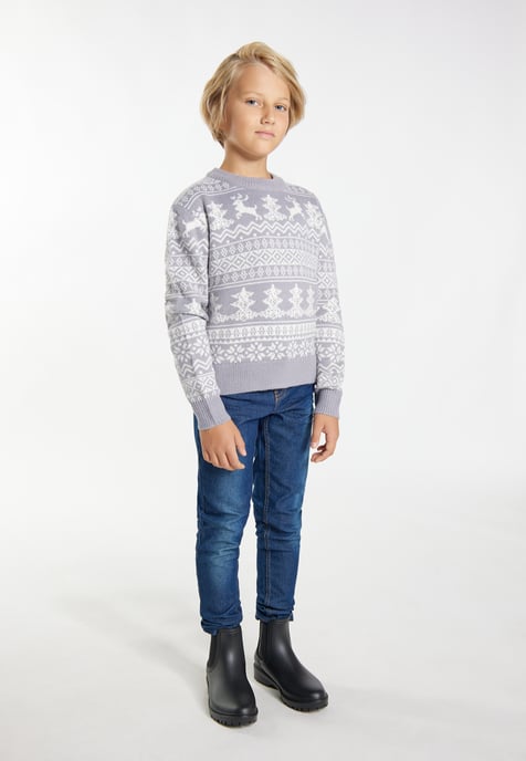 Mo Jumper jongens (kinderen) grijs wit - Image 2