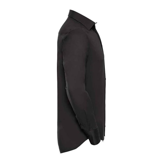 Russell Collection Mens Fitted Long-Sleeved Shirt (Black) - Image 3