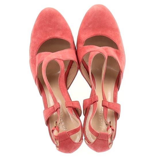 Jil Sander Korsrem Chunky Heel Plattform Pumps i Koralmocka - Image 3