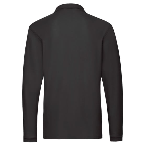 Fruit of the Loom Heren Premium Pique Poloshirt met lange mouwen (Zwart) - Image 2