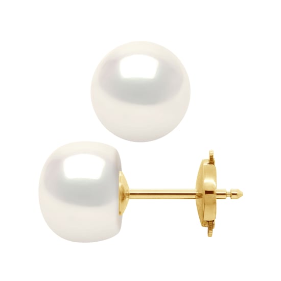 DIADEMA - Earrings - Yellow Gold and Real Freshwater Pearls
