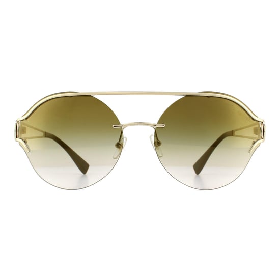 Versace Sunglasses VE2184 12526U Pale Gold Gradient Brown Mirror Gold