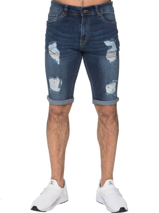 Mens Ripped Skinny Shorts - Image 1
