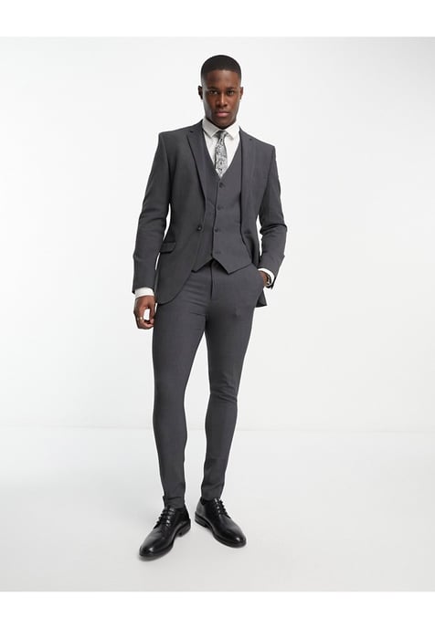 ASOS DESIGN super skinny suit trousers in charcoal-Grey