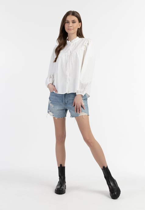 Dreimaster Blouse Dames wolwit - Image 2