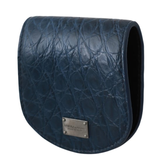 Dolce & Gabbana Men's Blue Holder Pocket Wallet Blue Exotic Skin Condom Case - Image 2