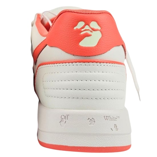 Off-White Out Of Office Coral Red Calf Leather Sneakers - Image 3