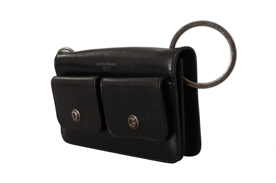 Dolce & Gabbana Black Leather Wristlet Mini Bag Card Bill Men's Wallet
