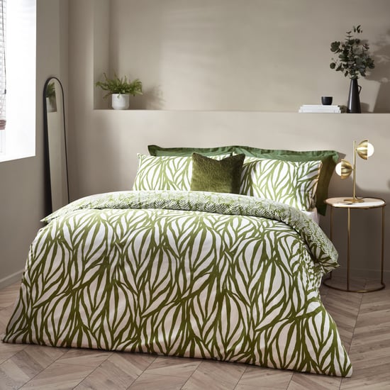 Hoem Frond Abstract Cotton Rich Reversible Duvet Cover Set - Image 2