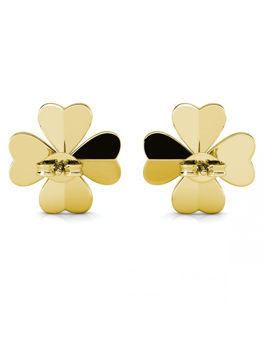 Örhängen med klöverblad - guld och kristall - Image 5
