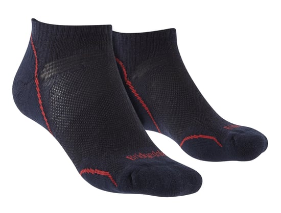 Bridgedale - Mens Hiking Merino Low Socks - Navy / Red - Image 1