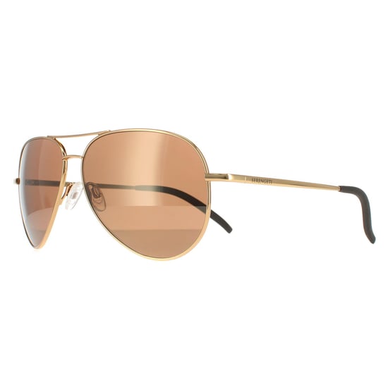 Serengeti Aviator Unisex Shiny Gold Gold Drivers Mineral Polarized Carrara