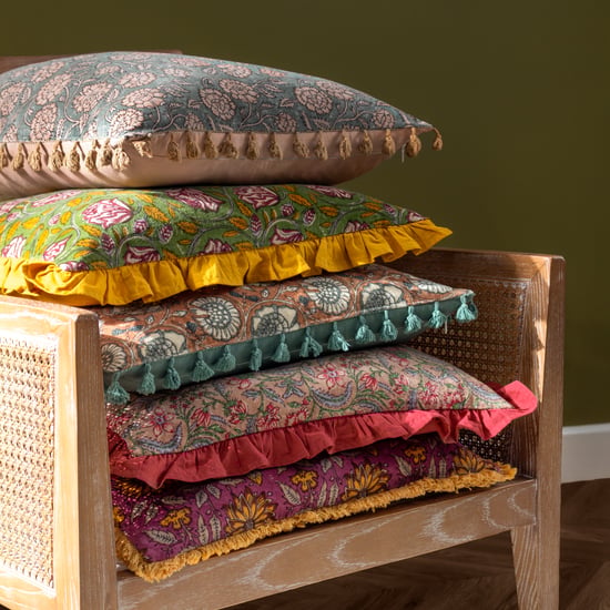 Paoletti Haven Floral Cotton Velvet Polyester Filled Cushion - Image 5