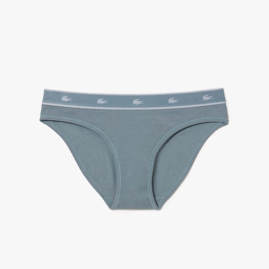 Women's Lacoste Stretch Cotton Briefs in Silver