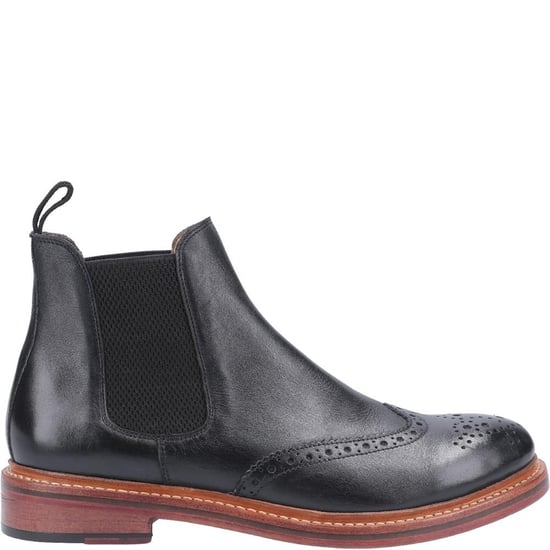 Cotwold Mens Siddington Leather Elasticated Dress Boot (Black)