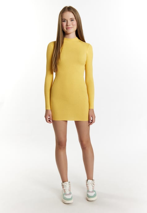 Mymo Mini-gebreide jurk Dames lichtgeel - Image 2