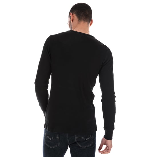 Men's Levis Long Sleeve Henley T-Shirt in Black - Image 2