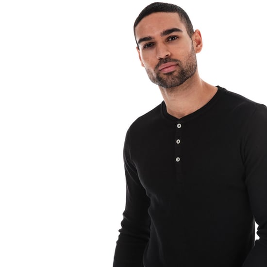 Men's Levis Long Sleeve Henley T-Shirt in Black - Image 5