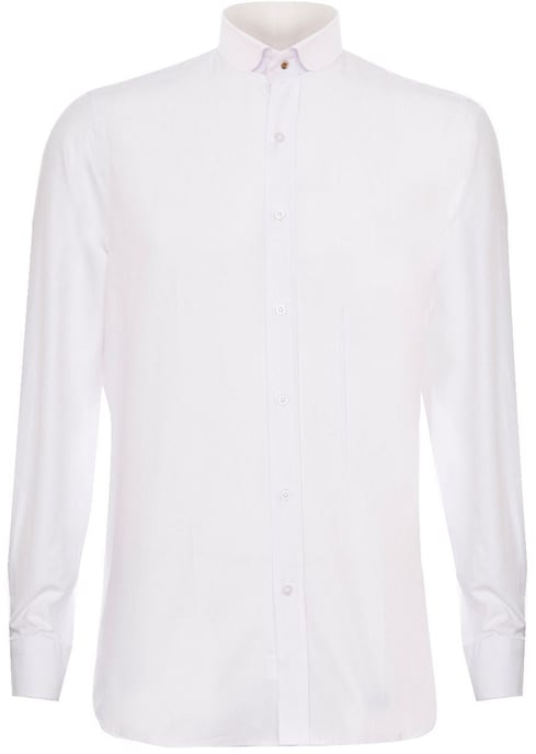 Mens Peaky Blinders Removable Collar Nehru White Collarless Shirt