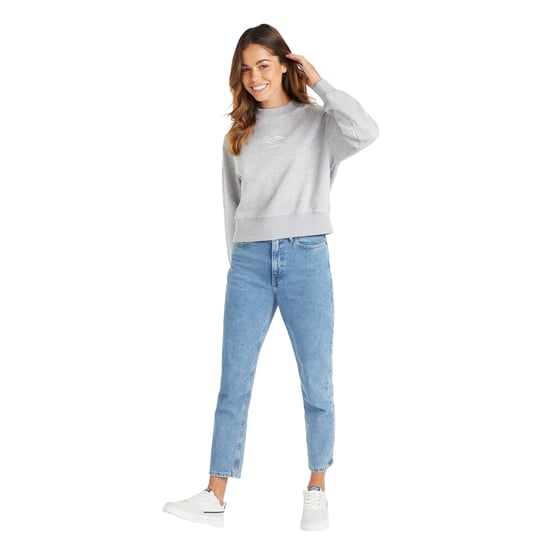 Umbro Womens/Ladies Core Boxy Sweatshirt (Grey Marl/White)