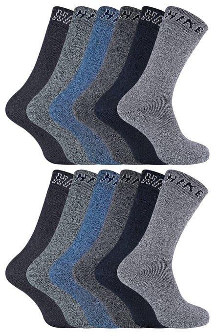 12 par dämpade vandringsstrumpor för herrar | Sock Snob | andningsbara vandringsstrumpor - Förpackning 1 - Image 1