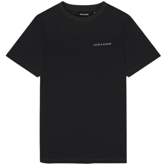 Lyle & Scott Broderad Logo Saddle Svart T-shirt - Image 1