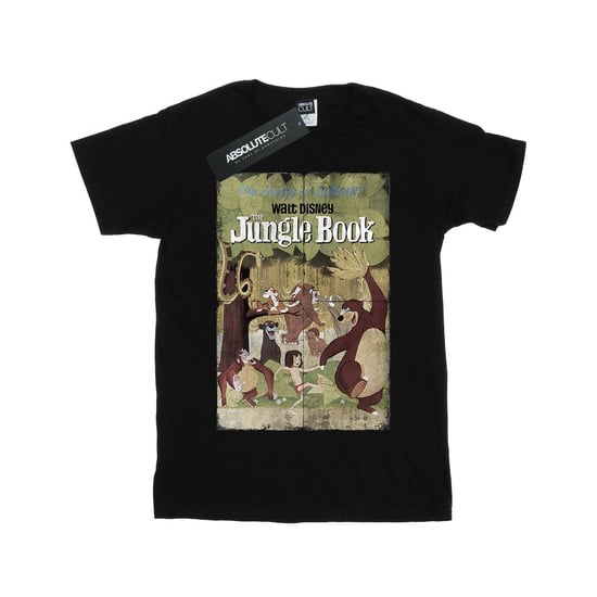 Disney Girls The Jungle Book Retro Poster Cotton T-Shirt (Black)