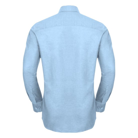 Russell Collection Mens Long Sleeve Easy Care Tailored Oxford Shirt (Oxford Blue)