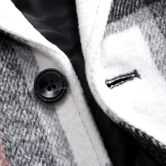 Lång slim fit rutig vinterjacka med sjalkrage för män Röd - Image 4