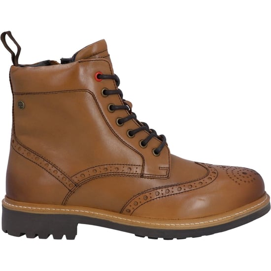 Hunter Cawdor Leer Heren Tan Brogues Schoenen - Image 6