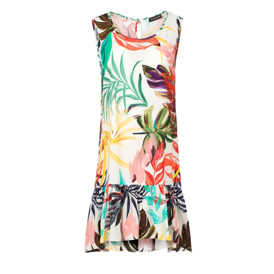 Bladprint Frill Detail Jurk - Image 1