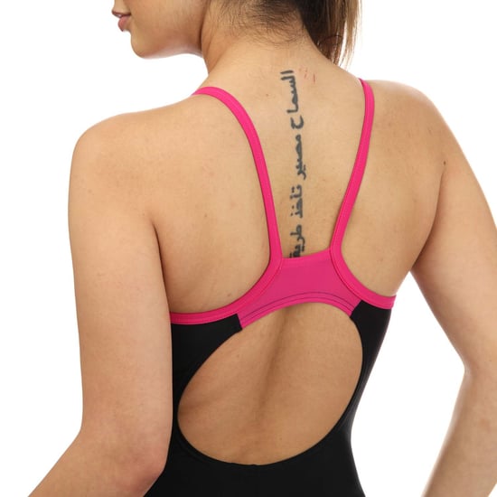 Women's Speedo Thinstrap Muscleback Swimsuit in black pink