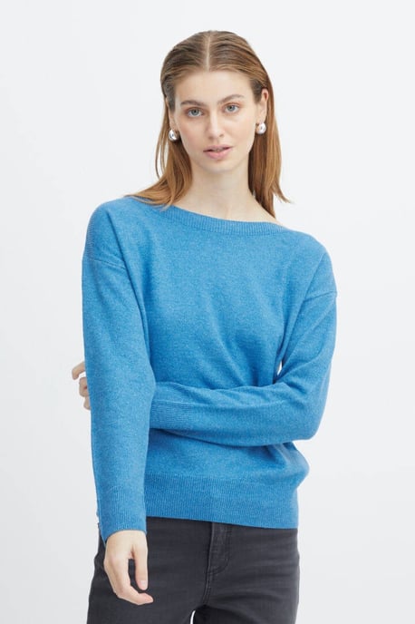 ICHI fijngebreide trui IHALPA blauw - Image 3