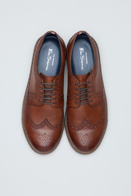 Ben Sherman Preston Leather Men's Reddish Brown Lace-Up Shoes - Image 3