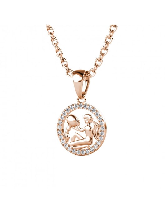Aquarius Zodiac-hänge - roséguld och kristall - Image 3