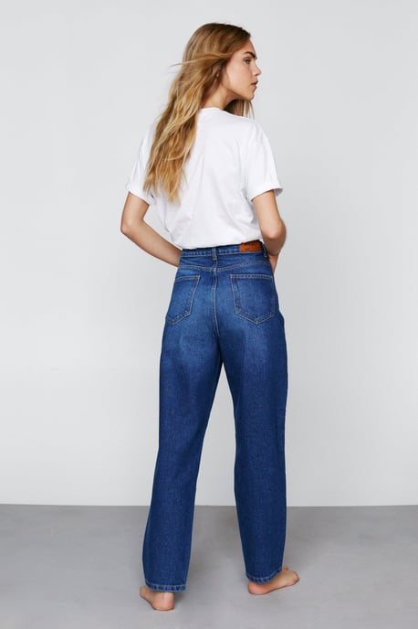 Petite High Waist Denim Mom Jeans