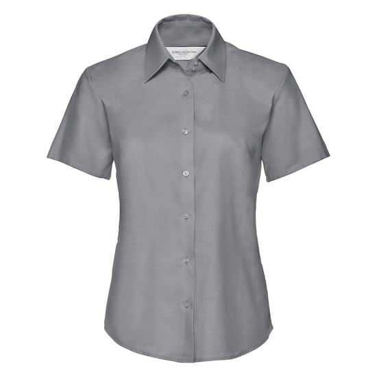 Russell Collectie Dames/Dames Korte Mouw Easy Care Oxford Shirt (Zilvergrijs) - Image 1