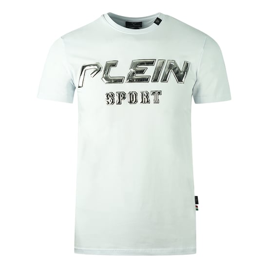 Plein Sport Zilver Logo Witte T-Shirt - Image 1