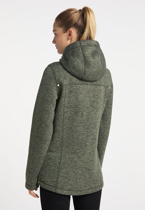 ICEBOUND Knitted fleece jacket women olive melange - Image 3