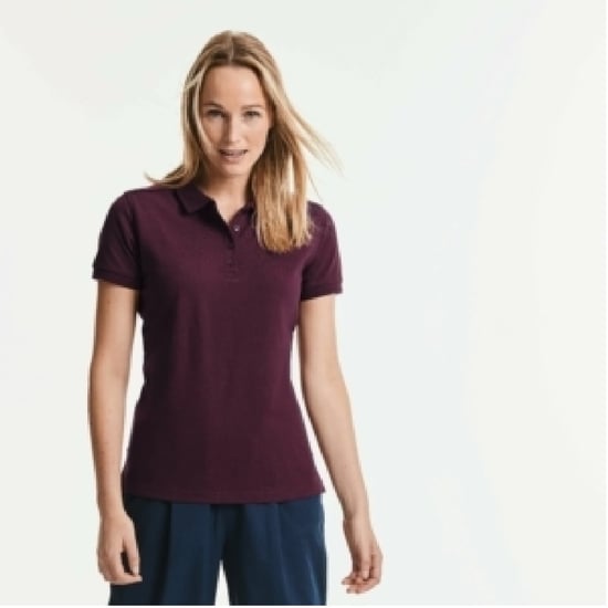 Russell Womens/Ladies Stretch Short Sleeve Polo Shirt (Burgundy) - Image 3