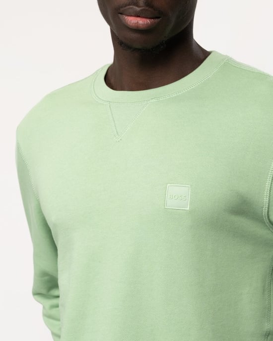 BOSS Orange Westart Herr Crew Neck Sweatshirt med Logotyp Patch - Image 2