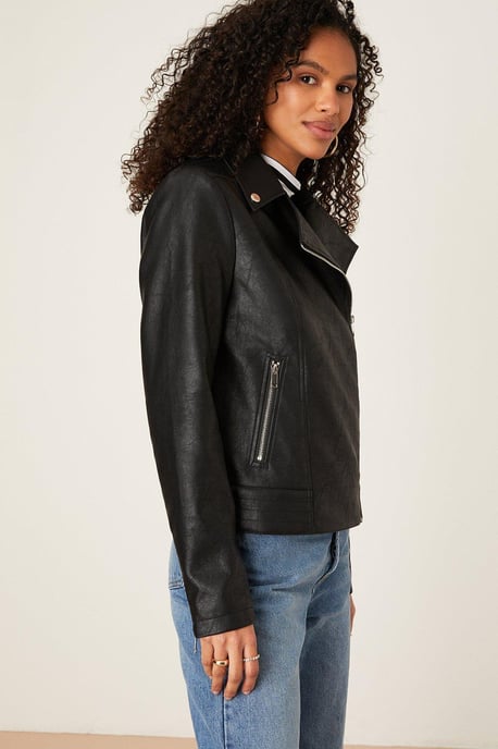Faux Leather Biker