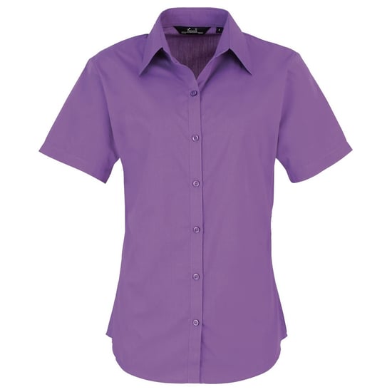 Premier Popeline blouse met korte mouwen / Gewoon werkoverhemd (Rijke Violet) - Image 1