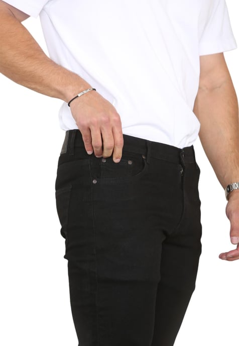 MYT Herenjeans met rechte pijpen, hyperstretch denim in zwart - Image 4