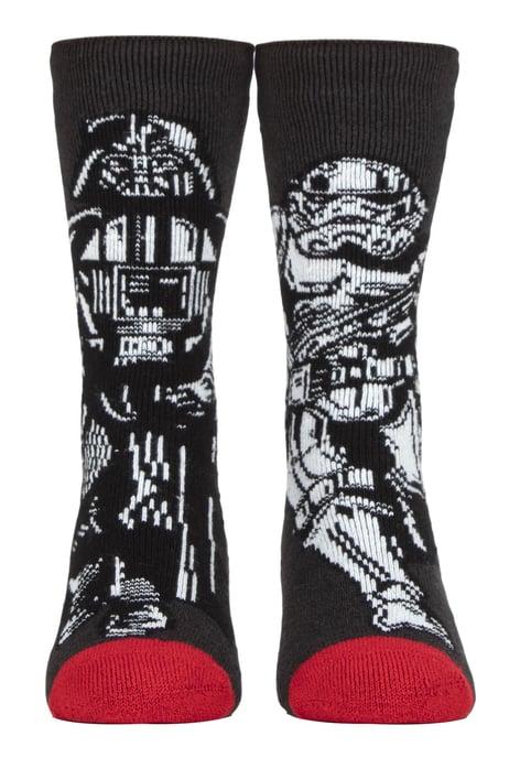 Kids Star Wars Socks | Heat Holders Lite | Winter Novelty Socks for Boys - Darth & Stormtrooper - Image 1