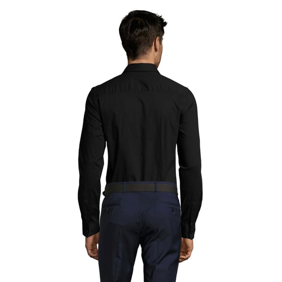 SOLS Heren Blake Stretch Shirt Met Lange Mouwen (Zwart) - Image 1