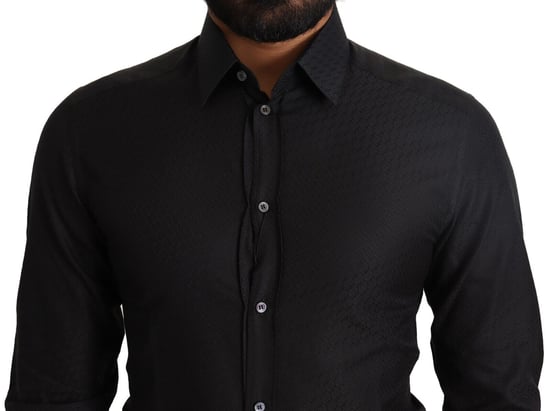 Dolce & Gabbana Black GOLD Bomull Slim Klänning Formell Herrskjorta - Image 4