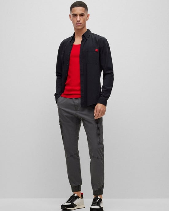HUGO Evito Slim Fit Mens Long Sleeved Shirt